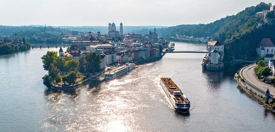 Spirit of the Danube sailing in Passau, Germany